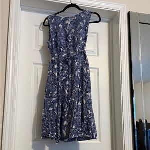 Anne Klein Blue and White Midi Dress